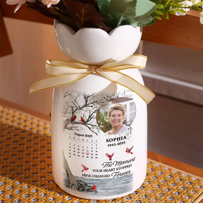 My Heart Changed Forever Flower Pot - Personalized Custom Home Decor Flower Vase