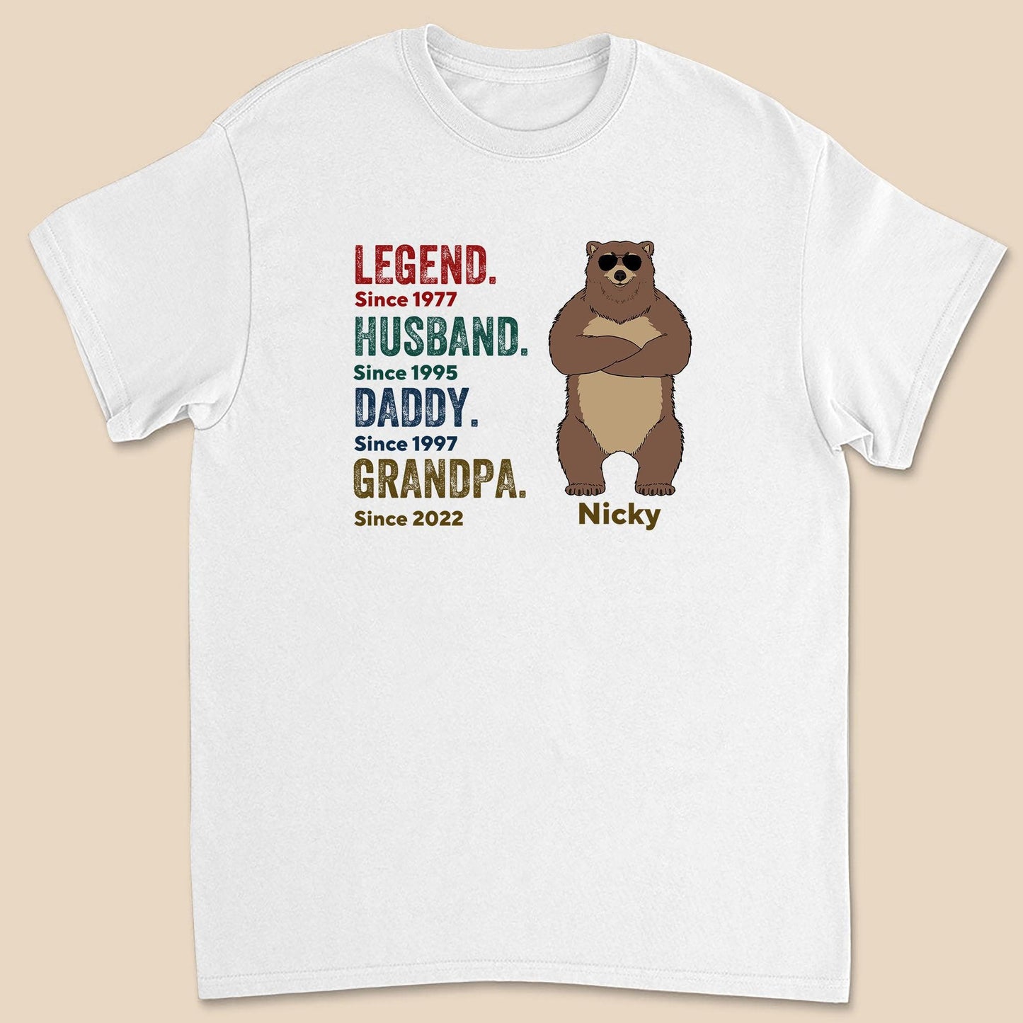 Legend Husband Daddy Bear Shirt - Gifts For Him - Custom Tee