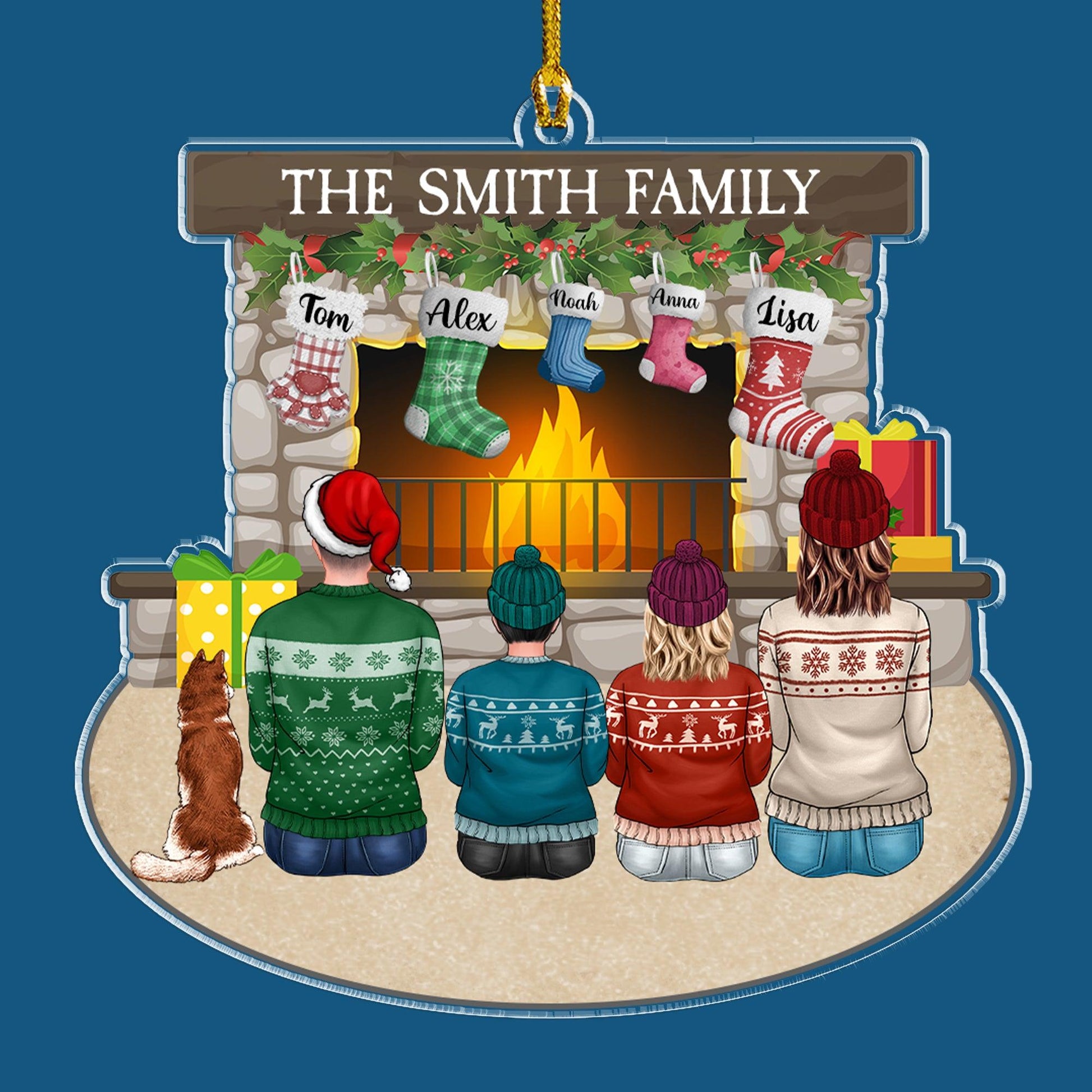 Family Dogs Acrylic Ornament - Personalized Custom Shape Acrylic