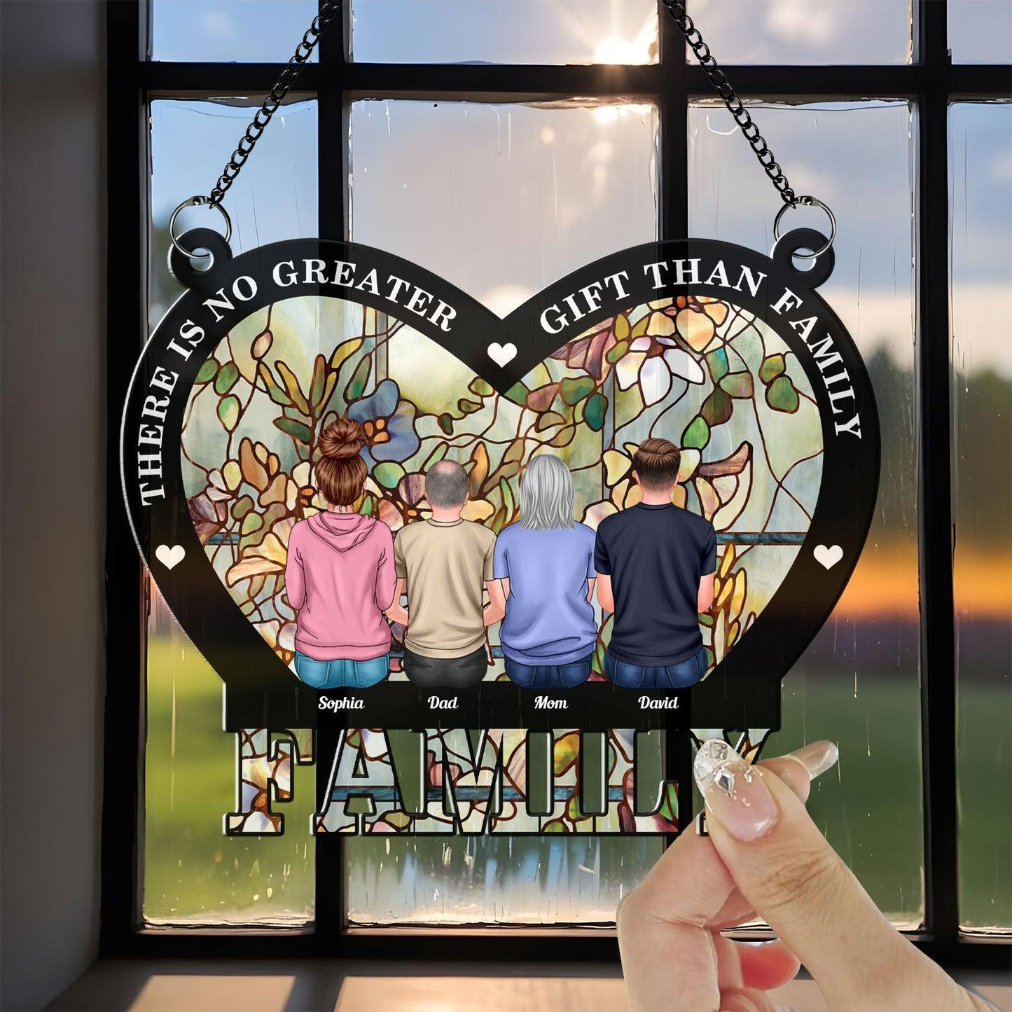 No Greater Gift Than Family - Personalized Hanging Acrylic
