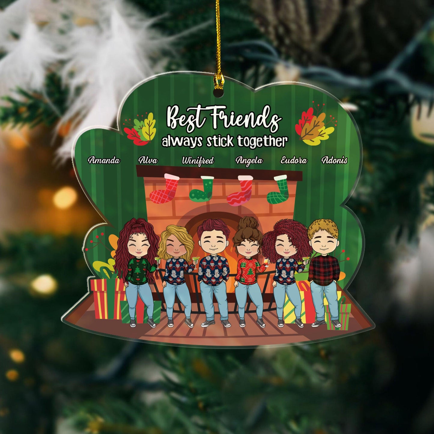 Best Friends Always Stick Together - Personalized Ornament