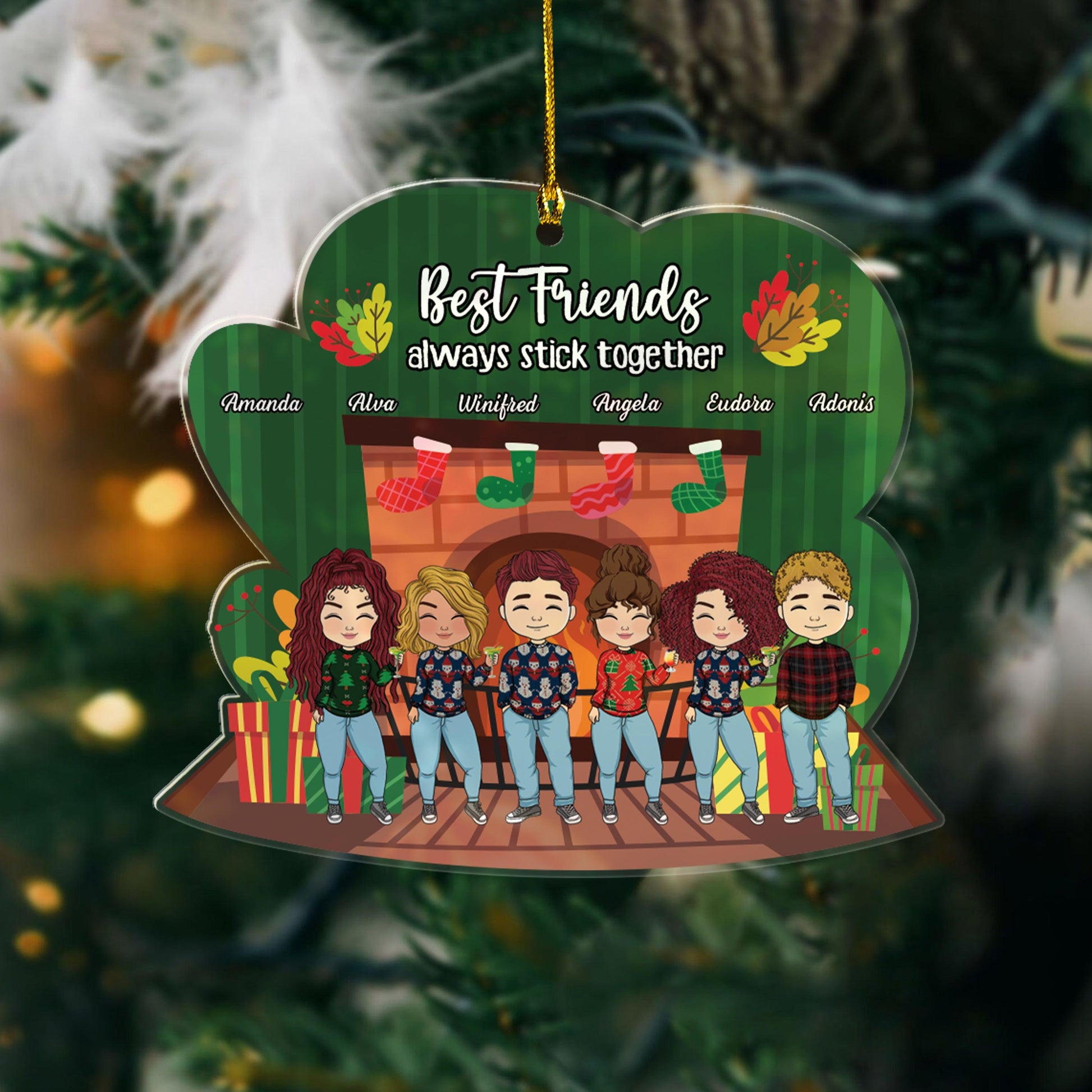 Best Friends Always Stick Together - Personalized Ornament