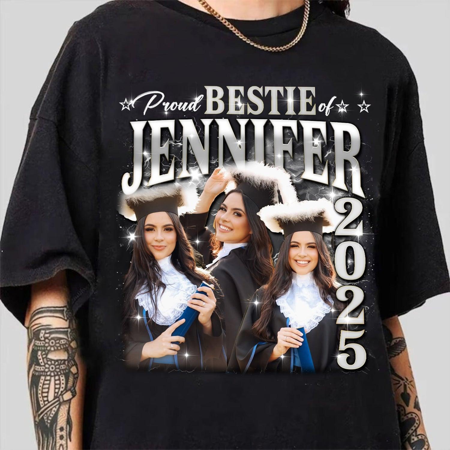 Proud Family Of 2025 Graduation Personalized T-Shirt - Personalized Custom Unisex T-Shirt - Evridwearcustom