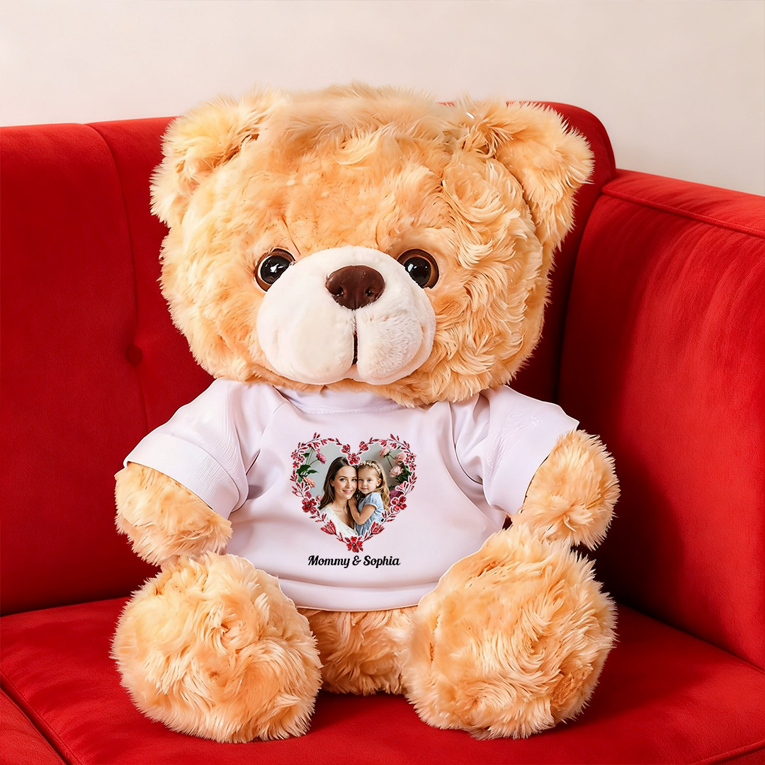 Happy Mother's Day We Love You - Teddy Bear With Personalized Photo Shirt