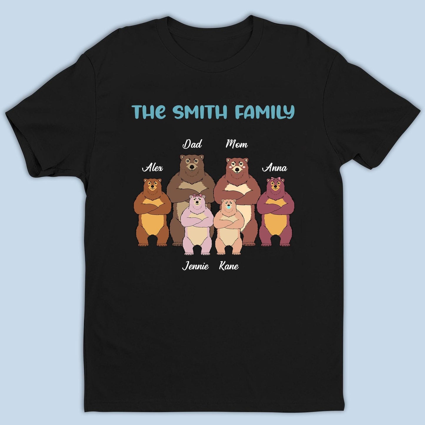 Family Bears Personalized T-Shirt - Personalized Custom Unisex T-Shirt