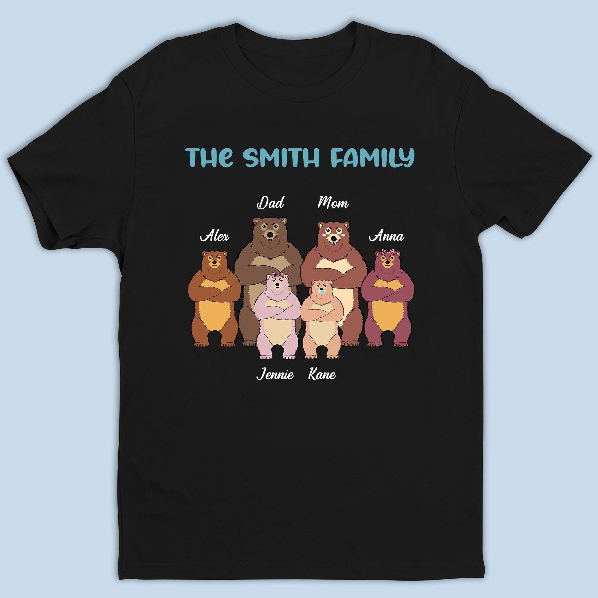 Family Bears Personalized T-Shirt - Personalized Custom Unisex T-Shirt