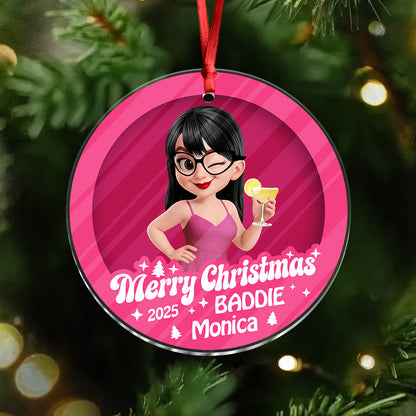 Merry Christmas Baddie - Personalized Custom Acrylic Ornament