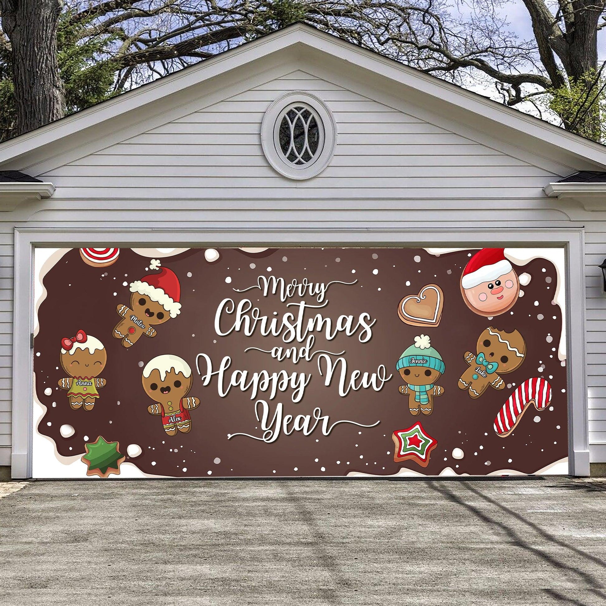 Cookie Christmas Garage Door Decorations - Banner Covers