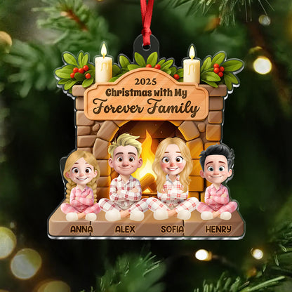 Our Family 2025 Forever - Personalized Custom Acrylic Ornament