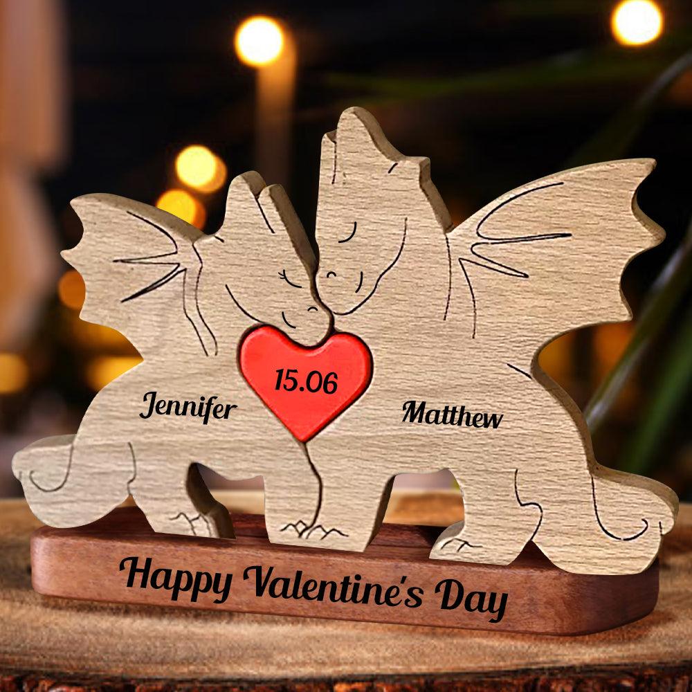 DIY Dragon Anniversary Wood Carvings - Non Custom Puzzle Wooden Family