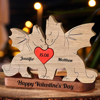 DIY Dragon Anniversary Wood Carvings - Non Custom Puzzle Wooden Family