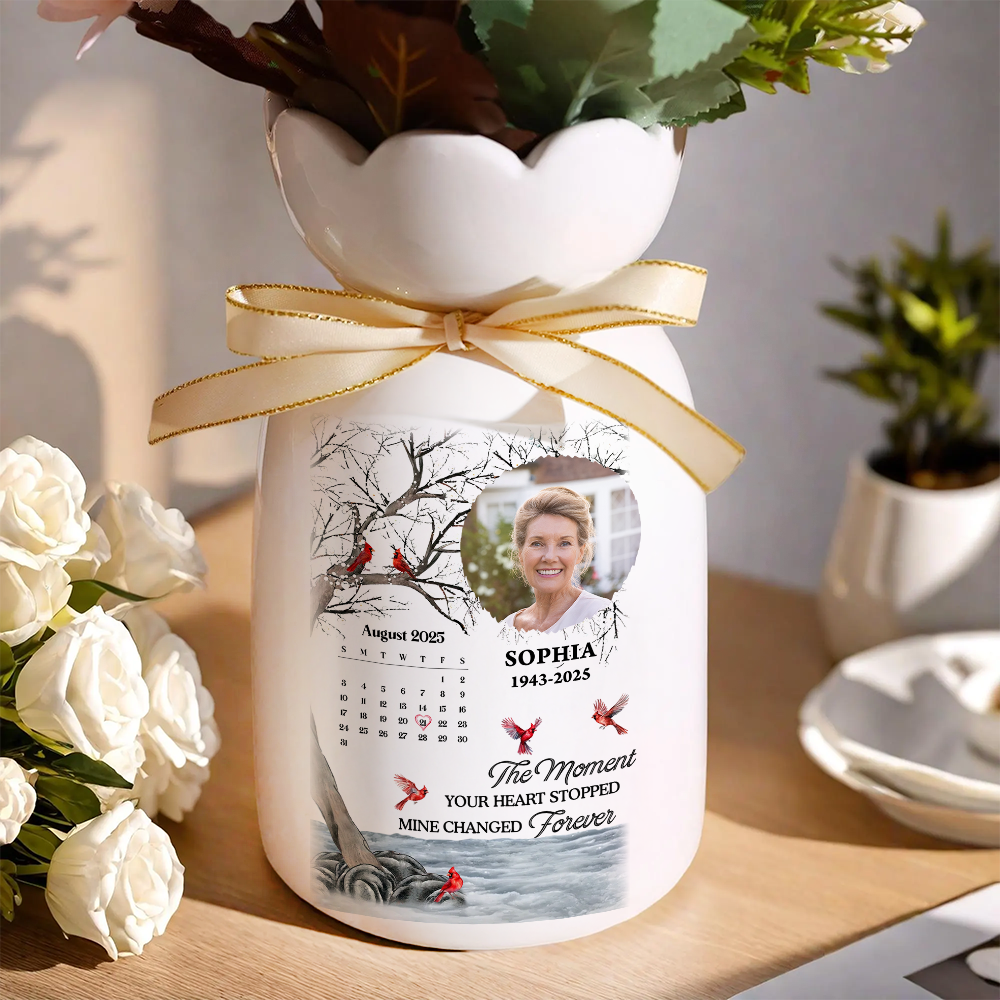 My Heart Changed Forever Flower Pot - Personalized Custom Home Decor Flower Vase
