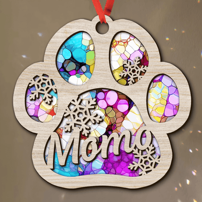 Colorful Paw Personalized Suncatcher - Pet Lover Ornament