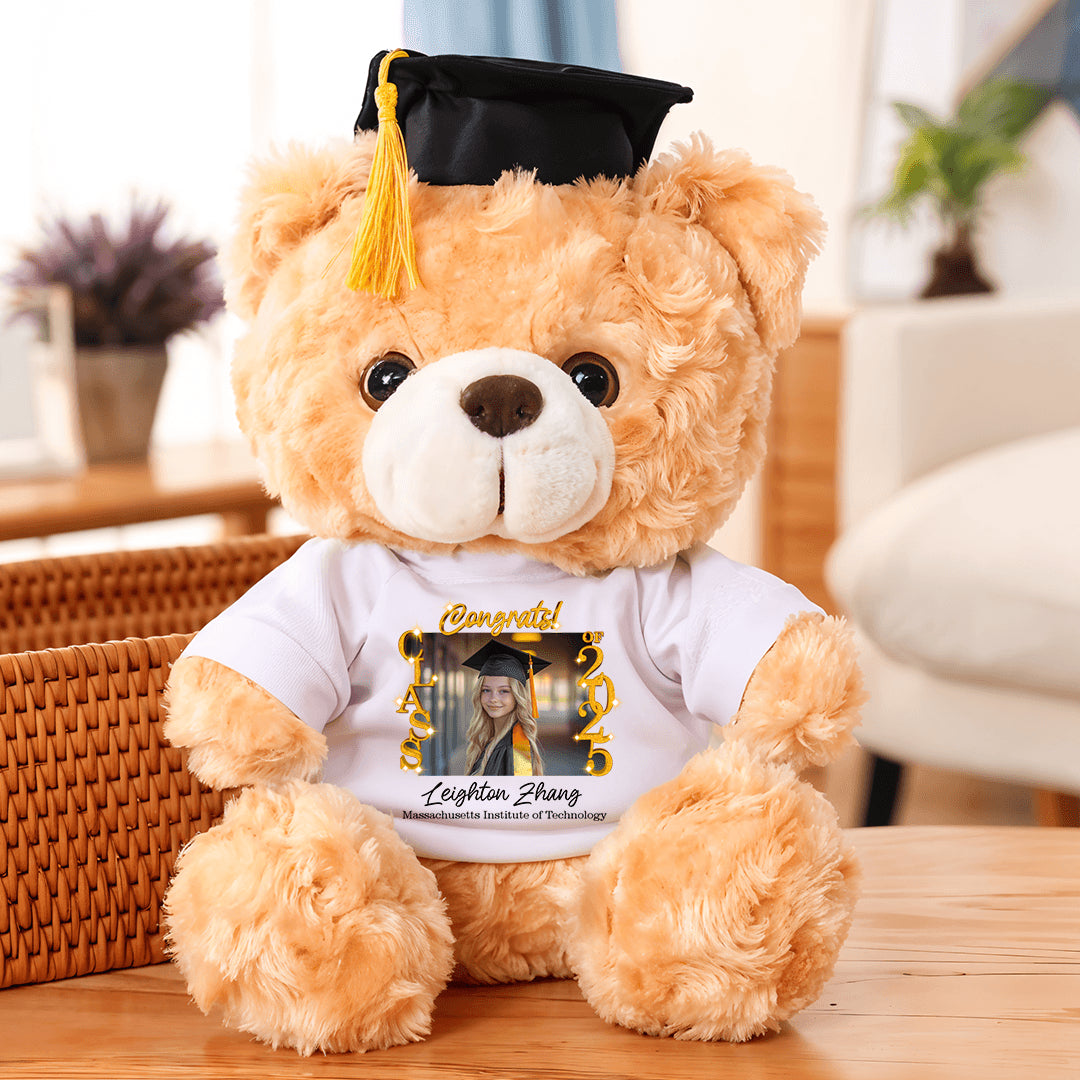 Class Of 2025 Graduate Bear With Cap - Teddy Bear With Personalized Shirt