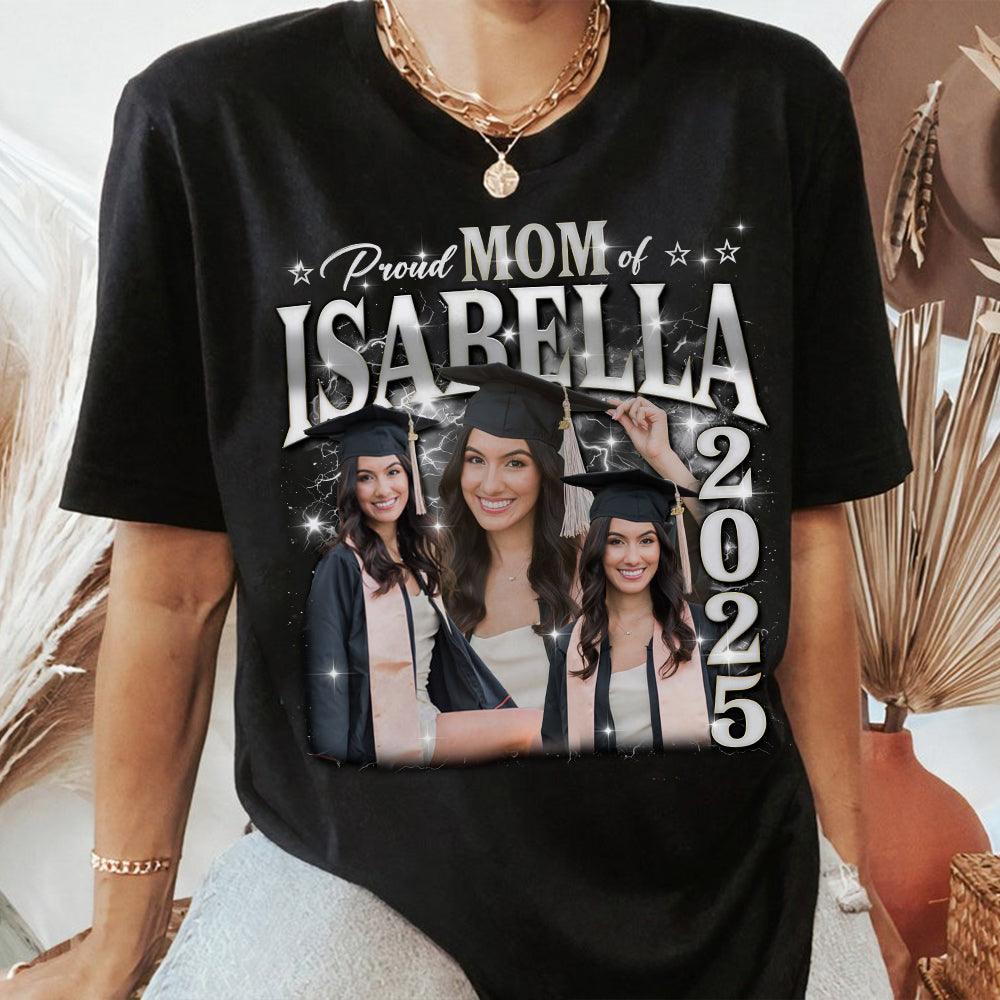 Proud Family Of 2025 Graduation Personalized T-Shirt - Personalized Custom Unisex T-Shirt - Evridwearcustom