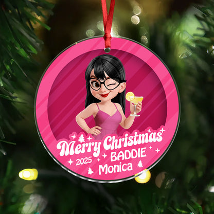 Merry Christmas Baddie - Personalized Custom Acrylic Ornament