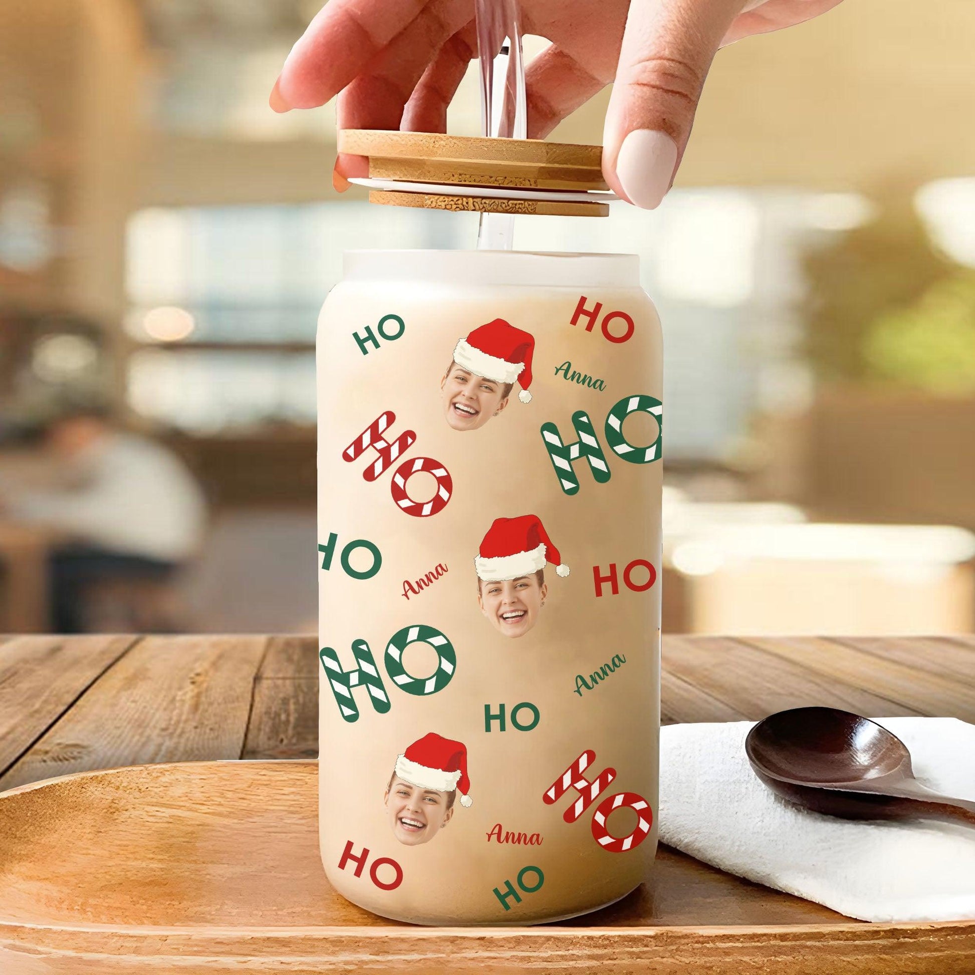 Ho Ho Ho Christmas Glass Bottle - Personalized Gift