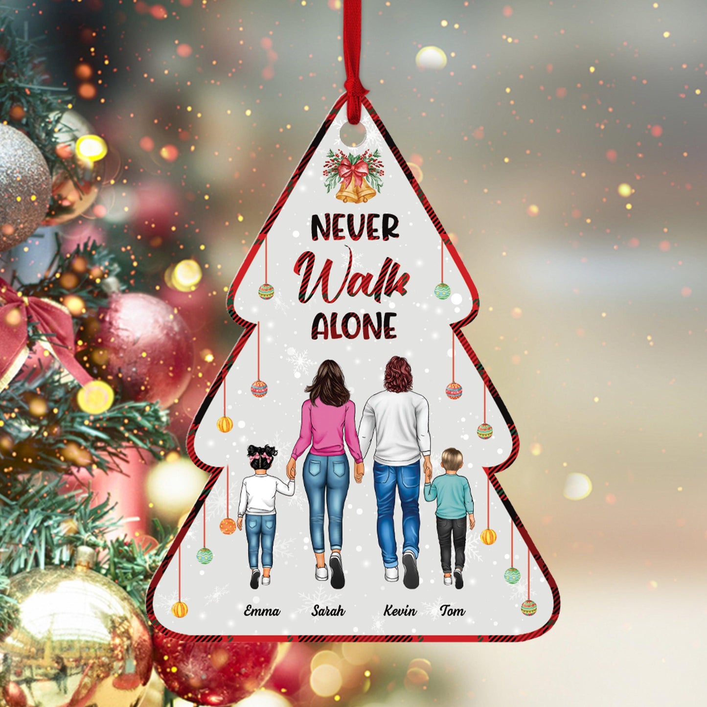 Never Walk Alone Family - Personalized Acrylic Ornament
