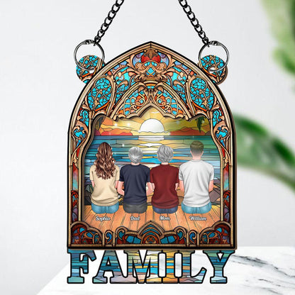 Family Suncatcher 2 Layered - Personalized Hanging Suncatcher