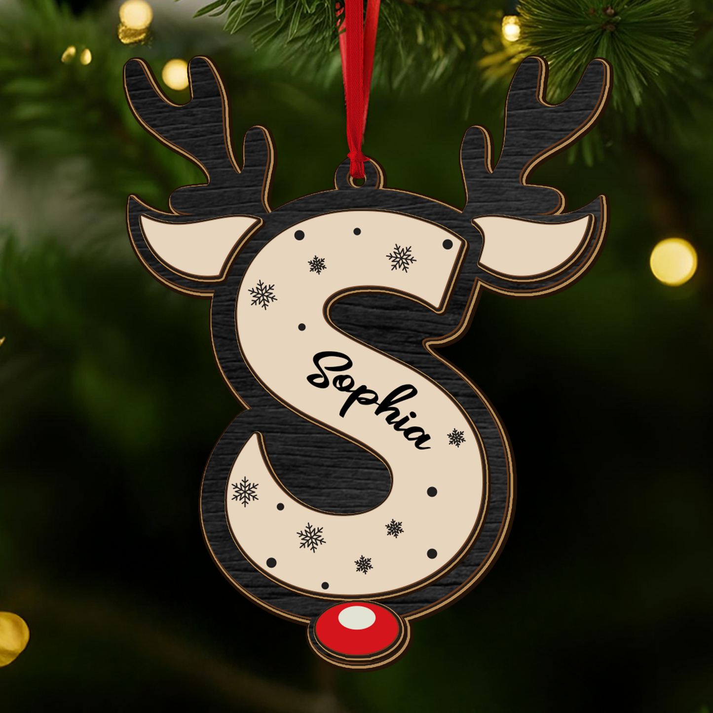 Weihnachtsschmuck Familie - Holzschmuck in individueller Form - 2-lagiger Holzschmuck 