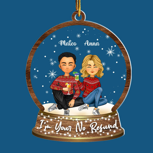 No Refund Couple Snowball Ornament - Custom Acrylic Gift