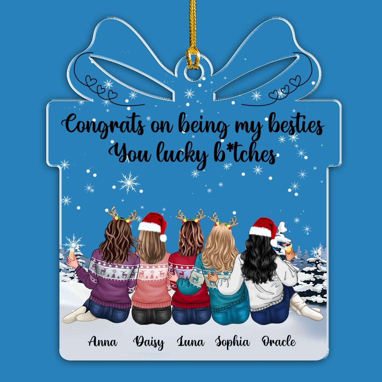 Congrats Bestie Christmas Box - Personalized Acrylic Ornament