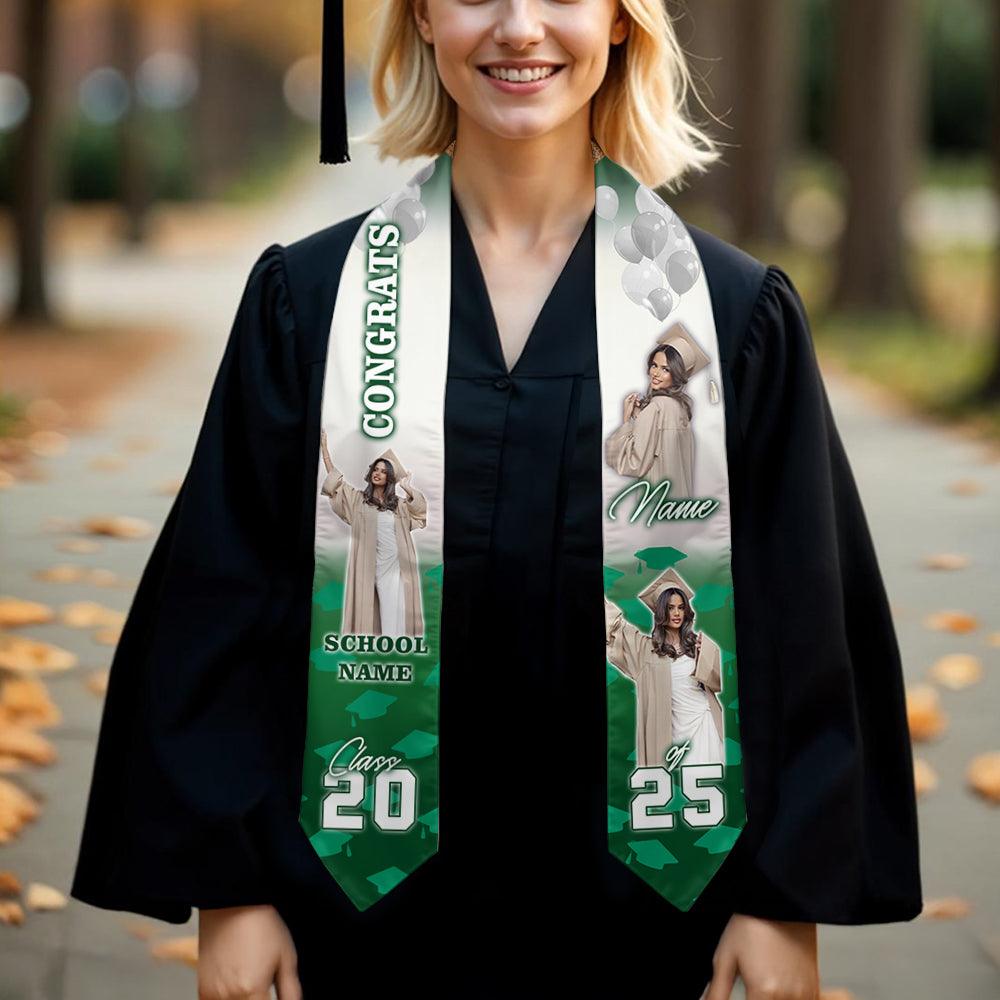 Congrats Graduatoion Photo - Graduation Stoles with Photo - Grad Gift