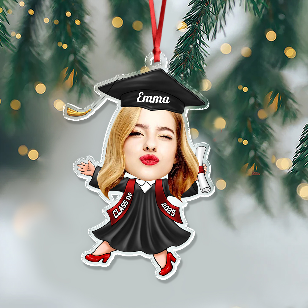 Funny Christmas Congrats Graduation - Personalized Custom Acrylic Ornament