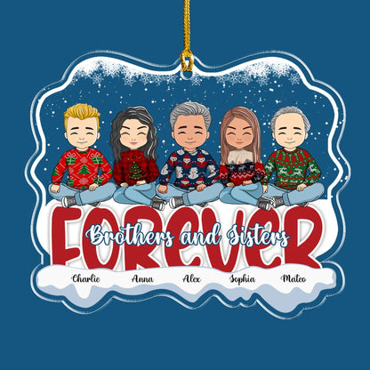 Brothers Sister Acrylic Ornament - Personalized Custom Acrylic Ornament