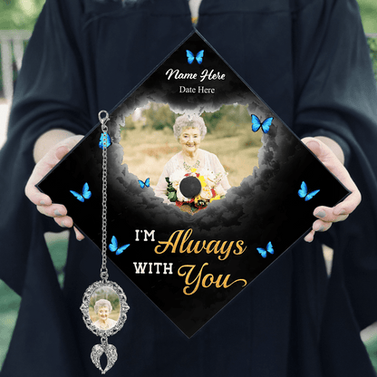 Forever In My Heart - In Loving Memories Cap Topper - Custom Photo Tassel