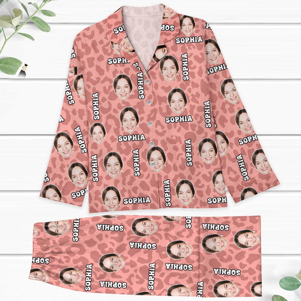 Personalized Leopard Pajamas - Custom Photo Leopard Print Pajamas