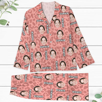 Personalized Leopard Pajamas - Custom Photo Leopard Print Pajamas