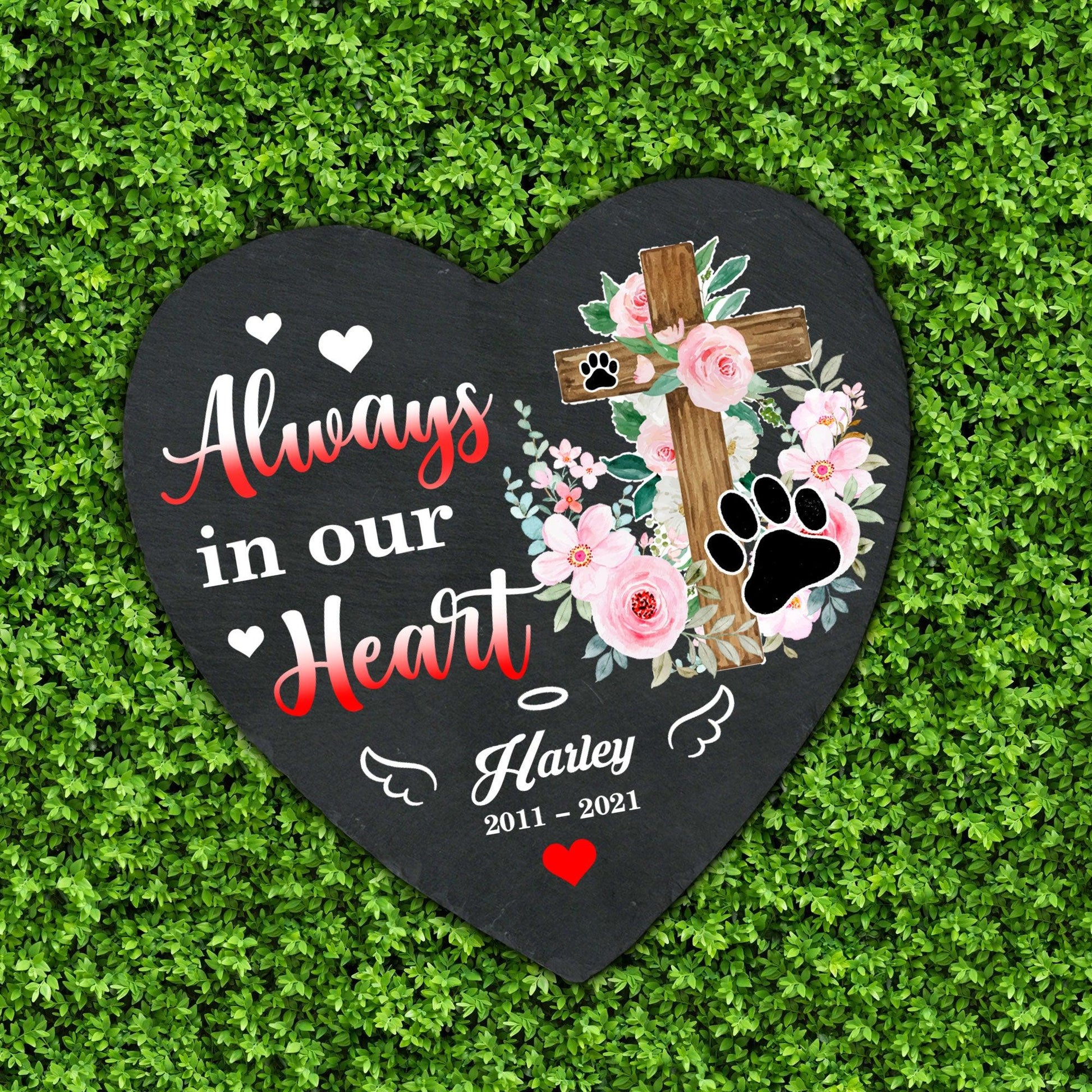 Personalized Pet Memorial Garden Stone - Always in Our Heart