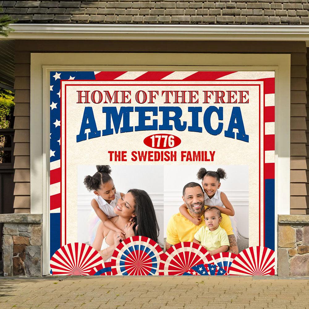 Personalized July 4th Garage Banner - Single Garage Cover