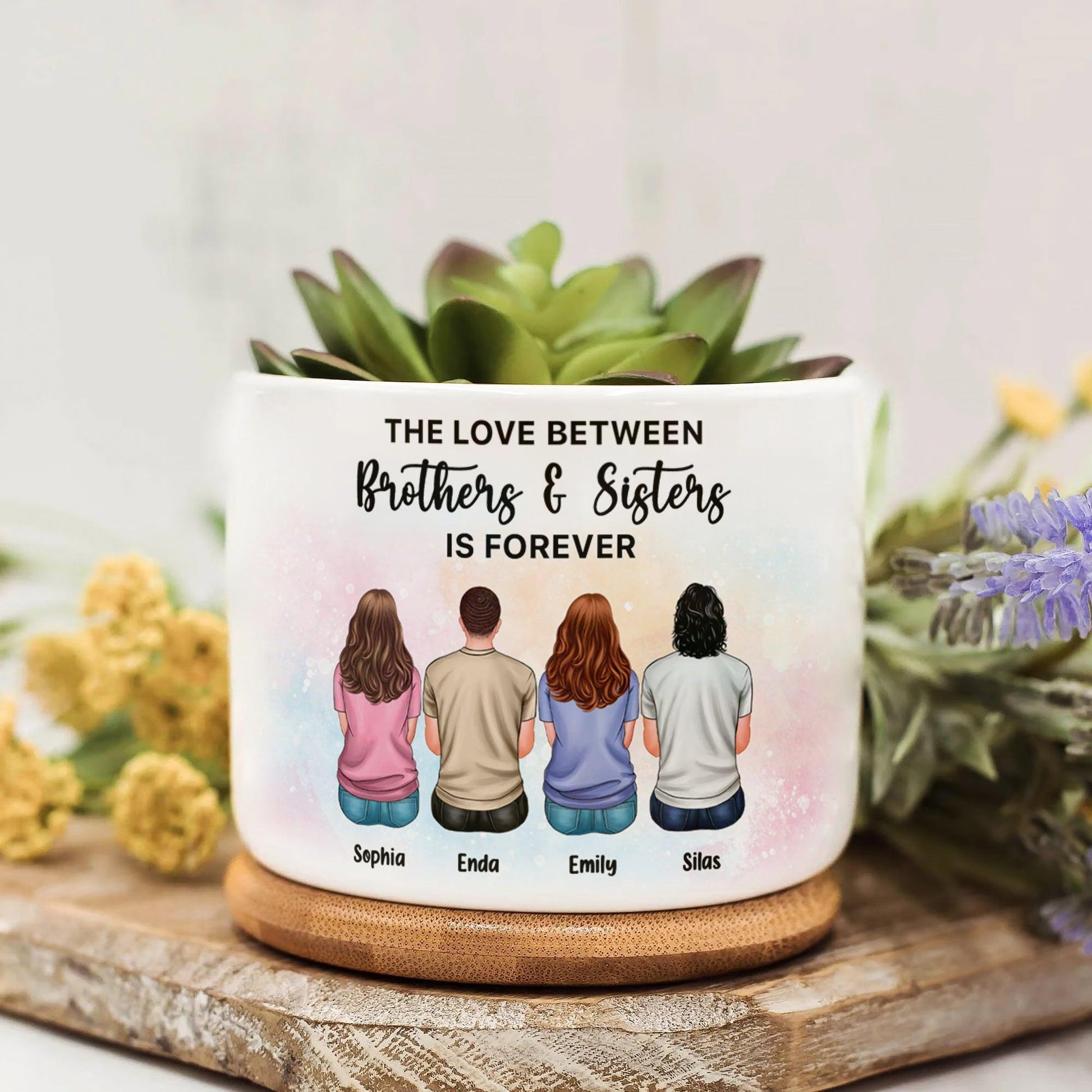 Brothers And Sister Plan Pot - Personalized Custom Plan Pot Gifts