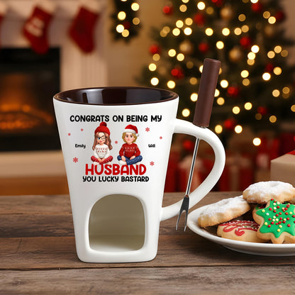 Congrats My Husband - Hot Chocolate Fondue Mug – Custom Coffee Mug, Unique Christmas Gift