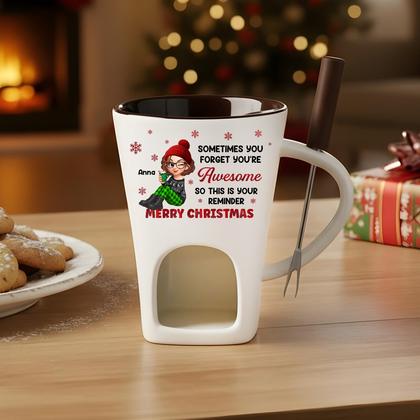 Sometimes You Forget You're Awesome Hot Chocolate Fondue Mug – Custom Coffee Mug, Unique Christmas Gift