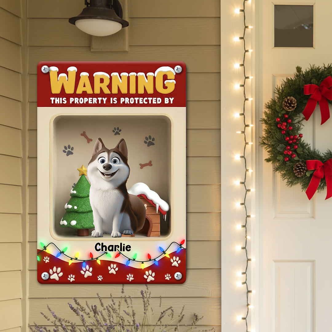 Professionally Protected By Dogs - Personalized Custom Metal Sign
