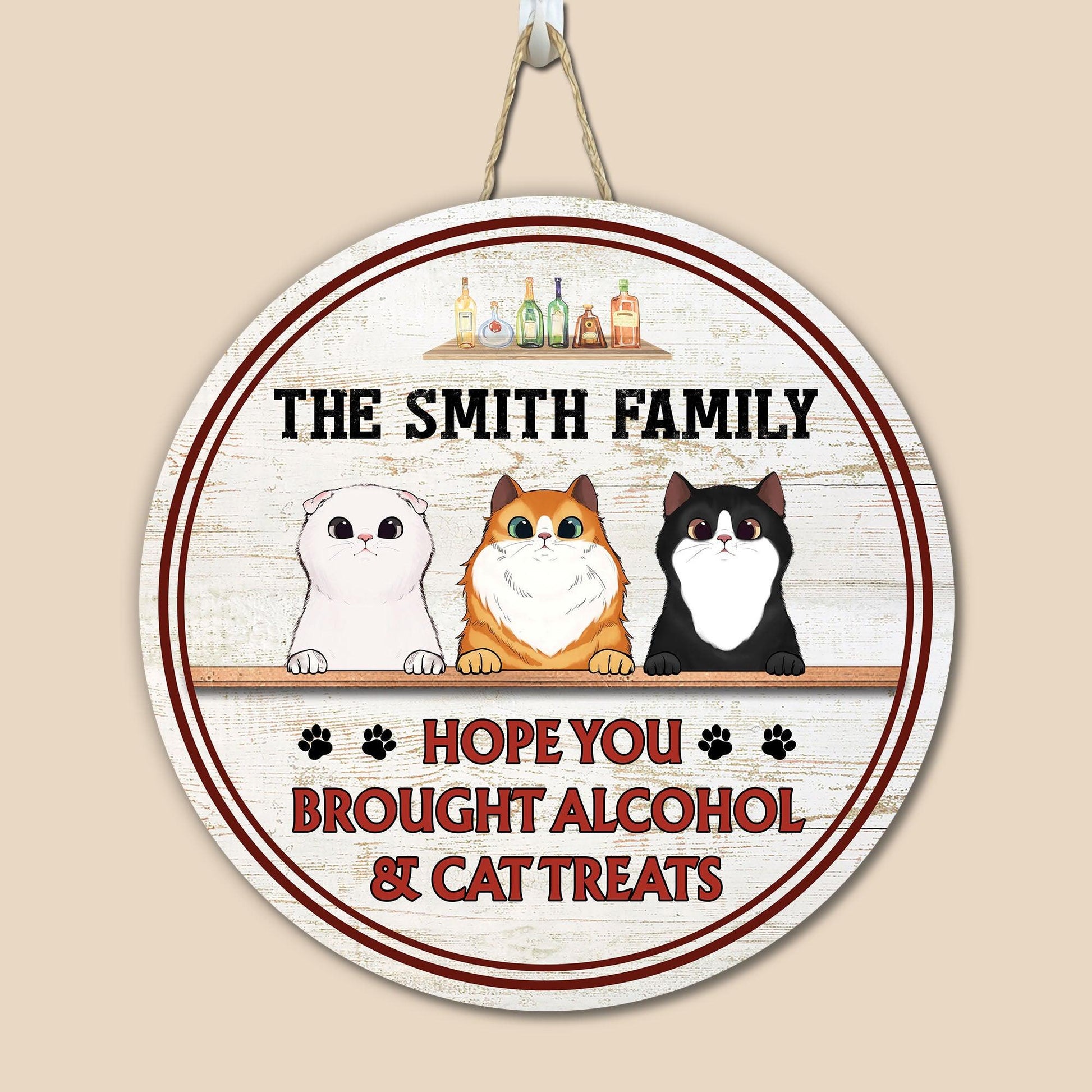 Personalized Wooden Sign - Alcohol and Dog Treats Gift For Lovers