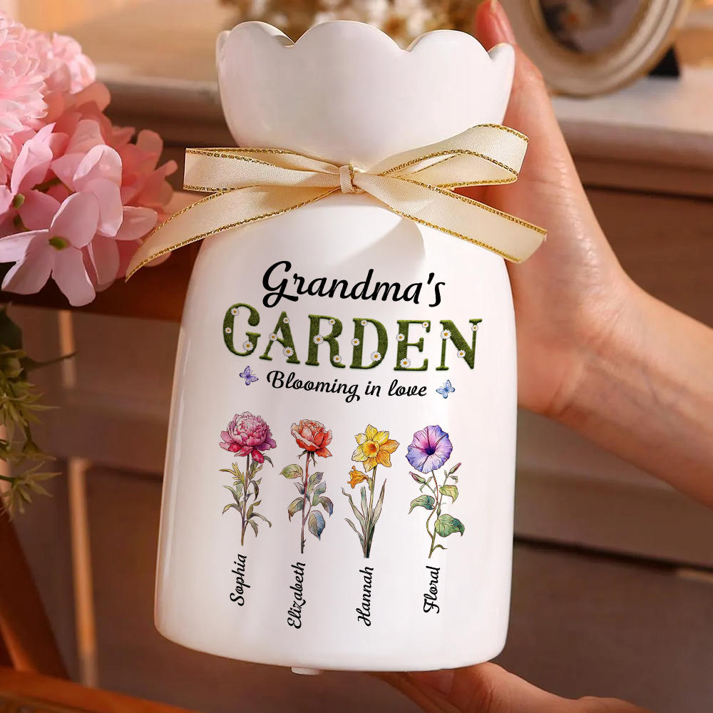 Grandma Garden - Flower Pot Personalized Custom Home Decor Flower Vase