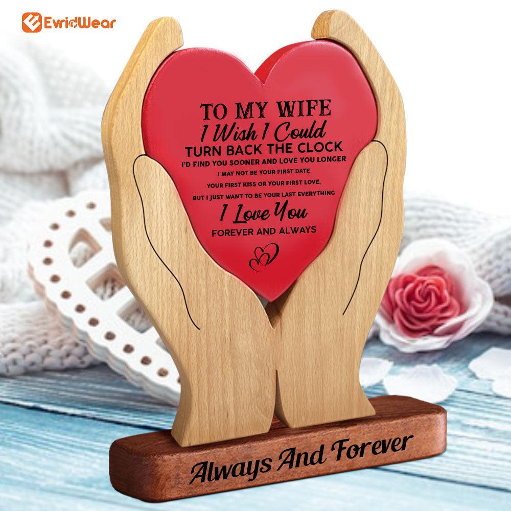 To My Husband Wooden Couple - Wooden Family Carvings For Couple