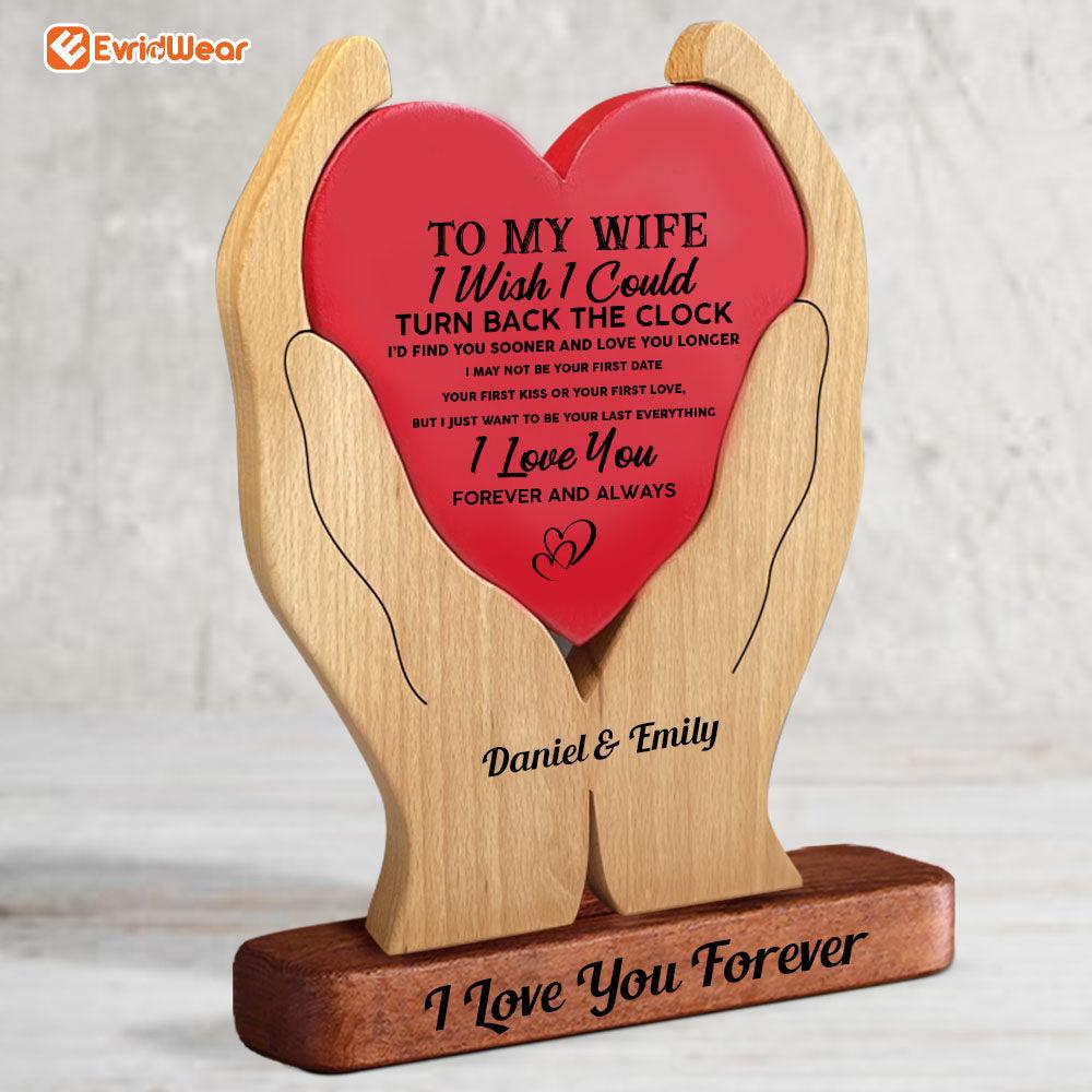 To My Husband Wooden Couple - Wooden Family Carvings For Couple