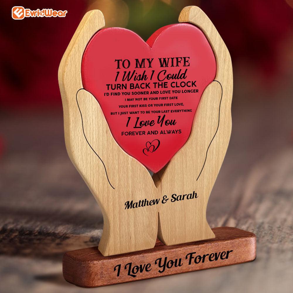 To My Husband Wooden Couple - Wooden Family Carvings For Couple