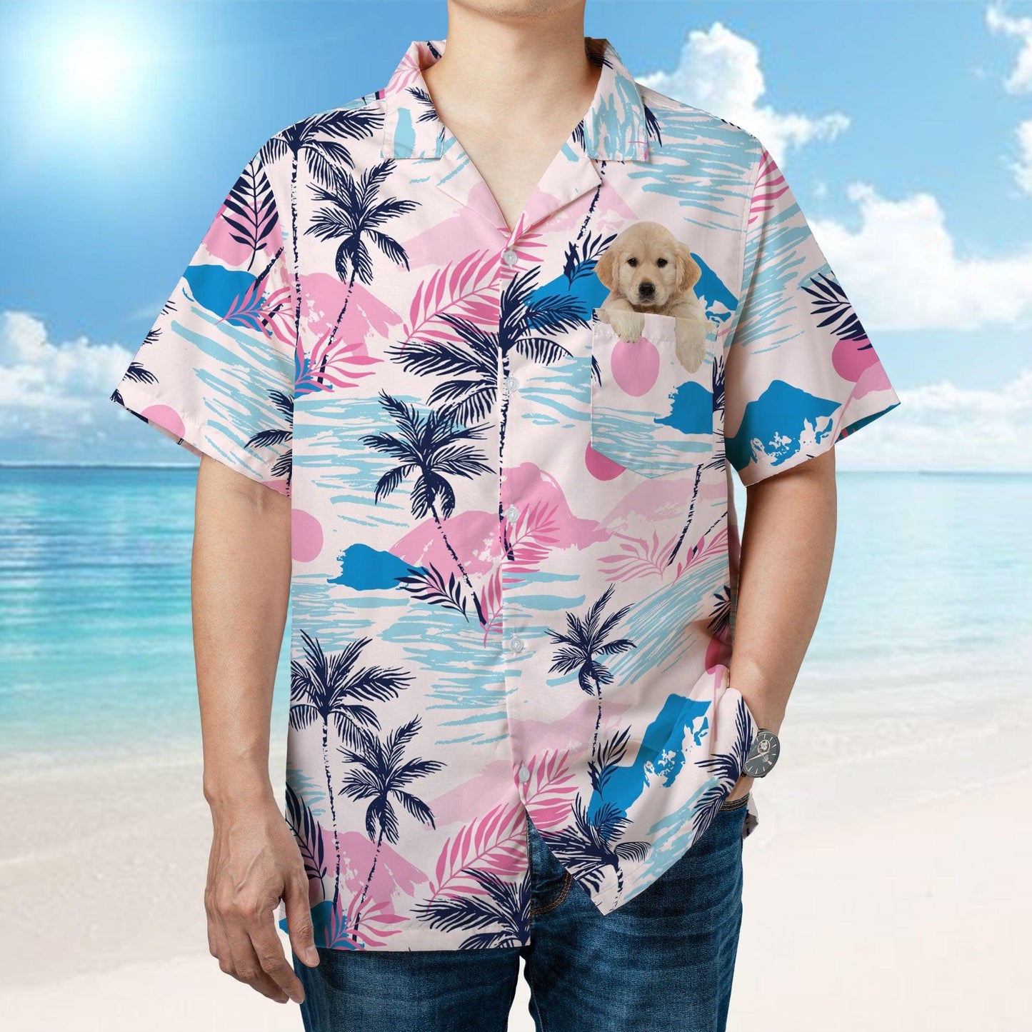 Customized Photo Pocket Hawaiian Shirt - Personalized Gift