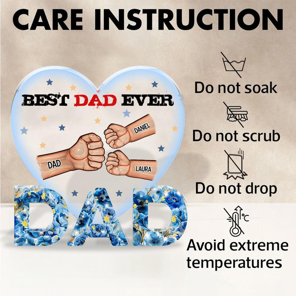 Best Dad Ever - Custom Figure Personalized Acrylic Block Plaque