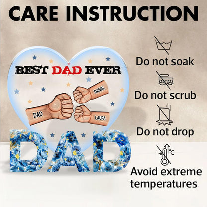 Best Dad Ever - Custom Figure Personalized Acrylic Block Plaque