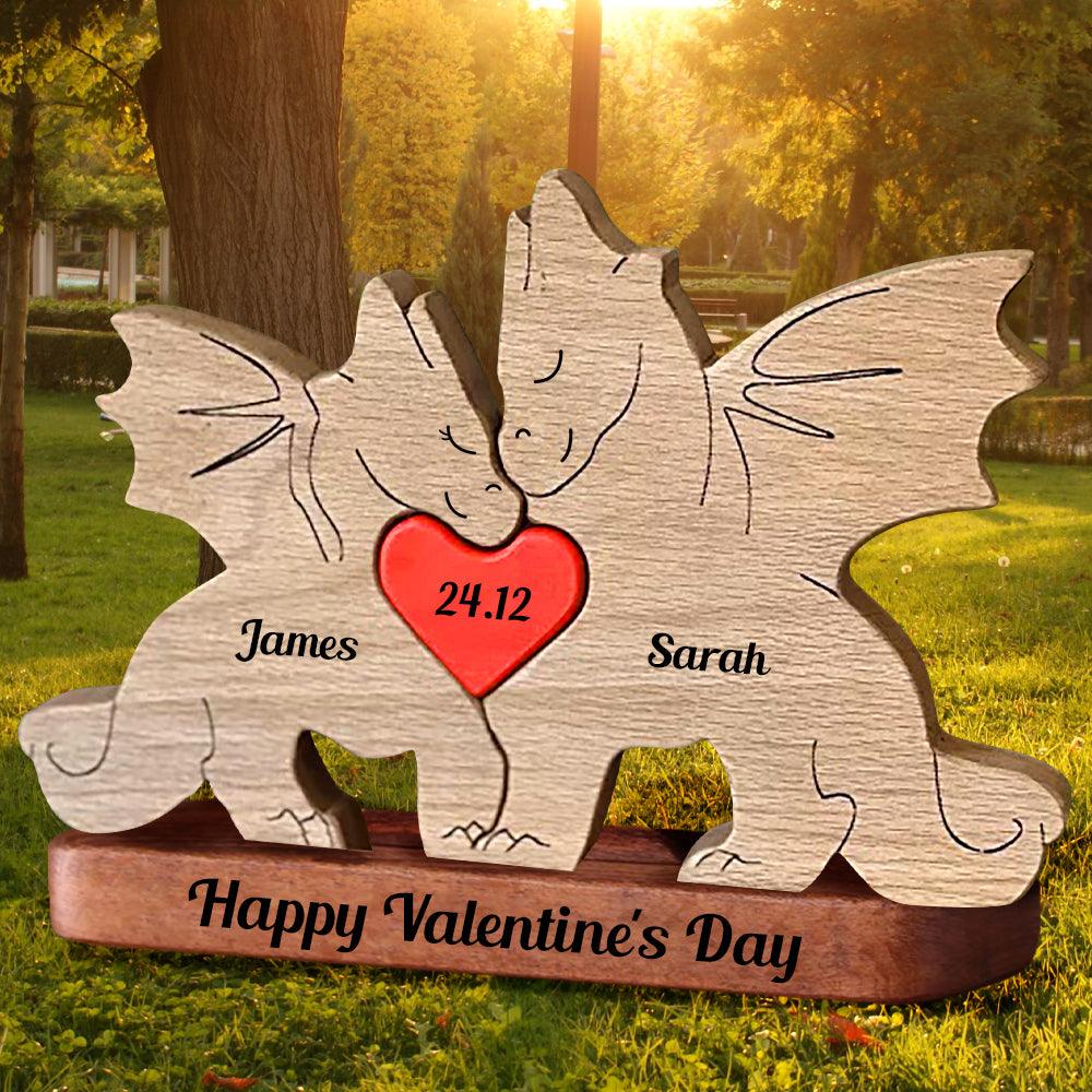 DIY Dragon Anniversary Wood Carvings - Non Custom Puzzle Wooden Family