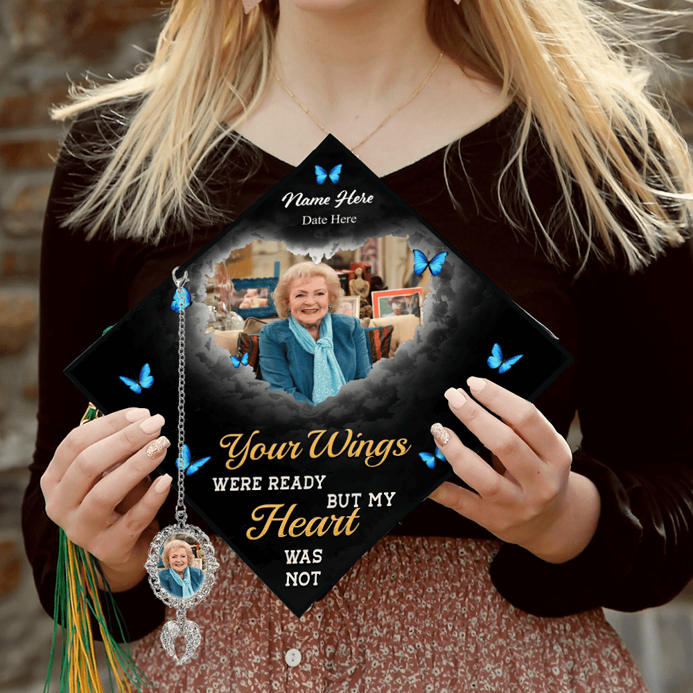 Forever In My Heart - In Loving Memories Cap Topper - Custom Photo Tassel