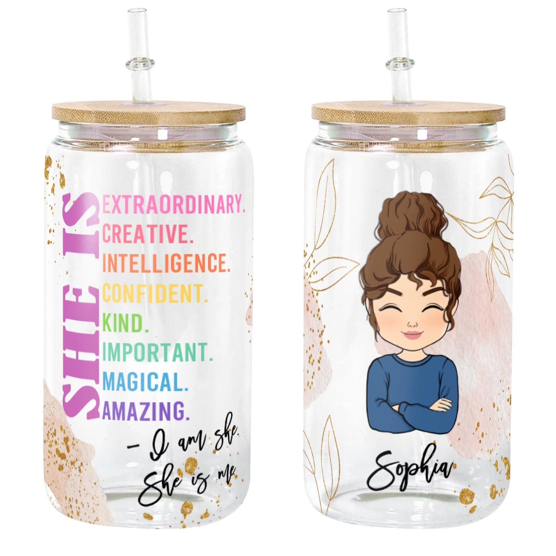 She Is Me Glass Bottle - Personalized Gift For Pet Lover