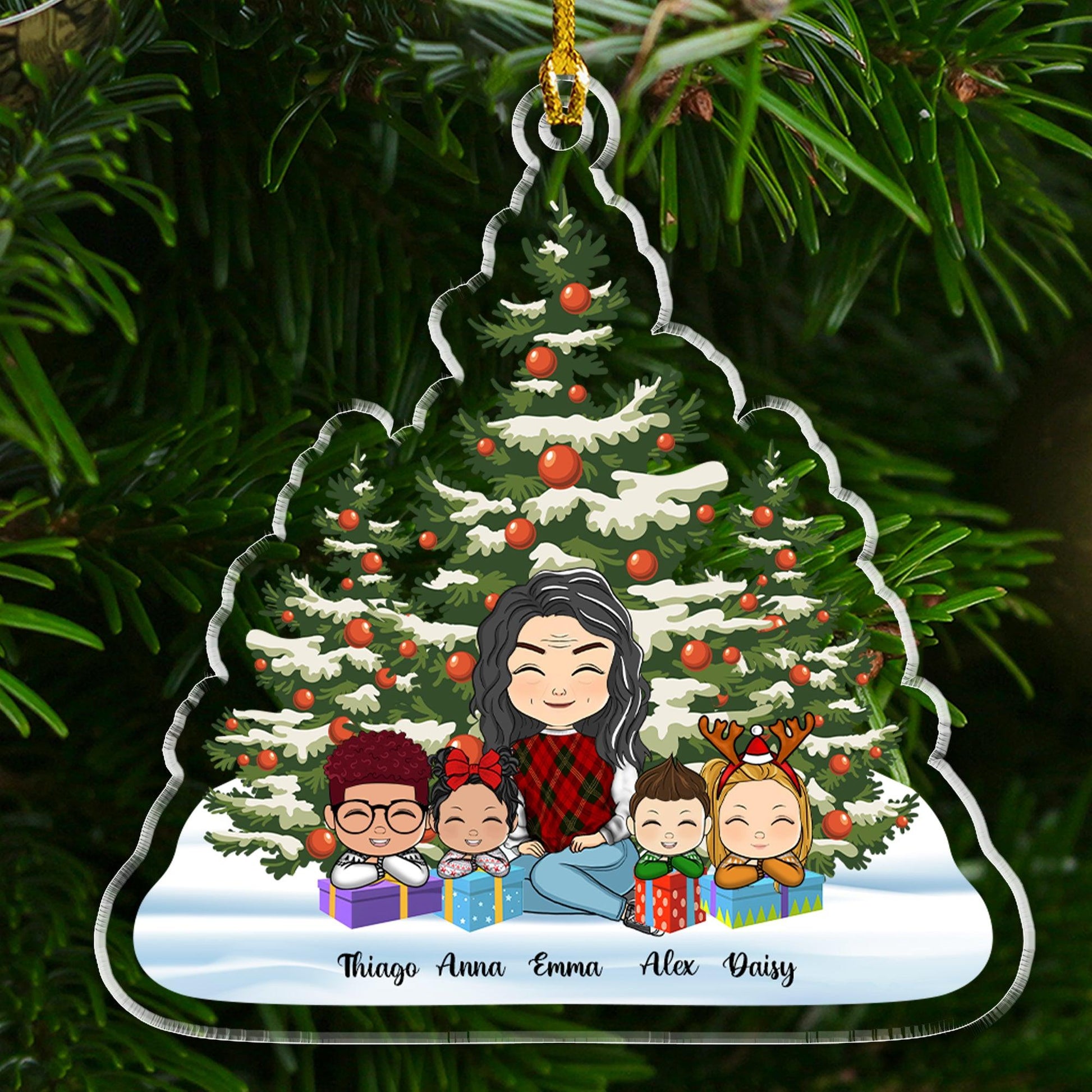 Grandma & Grandkid Christmas - Personalized Acrylic Ornament